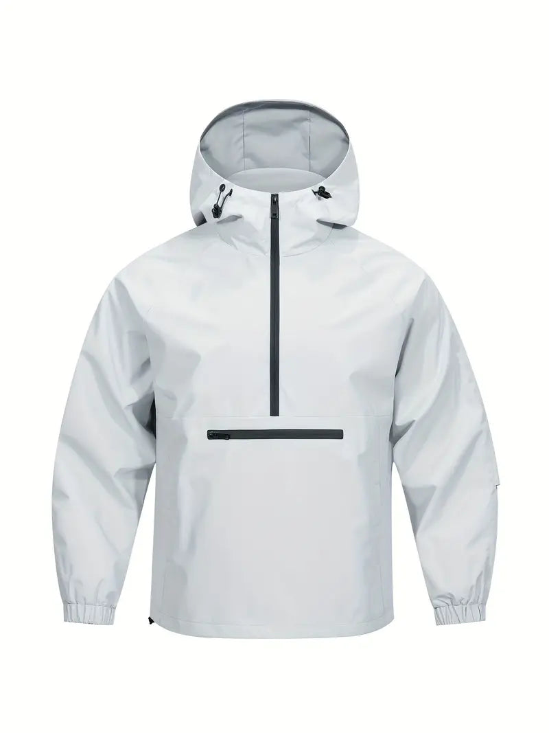 Casual Heren Windjack met Capuchon – Ademend Half-Zip Waterdichte Jas