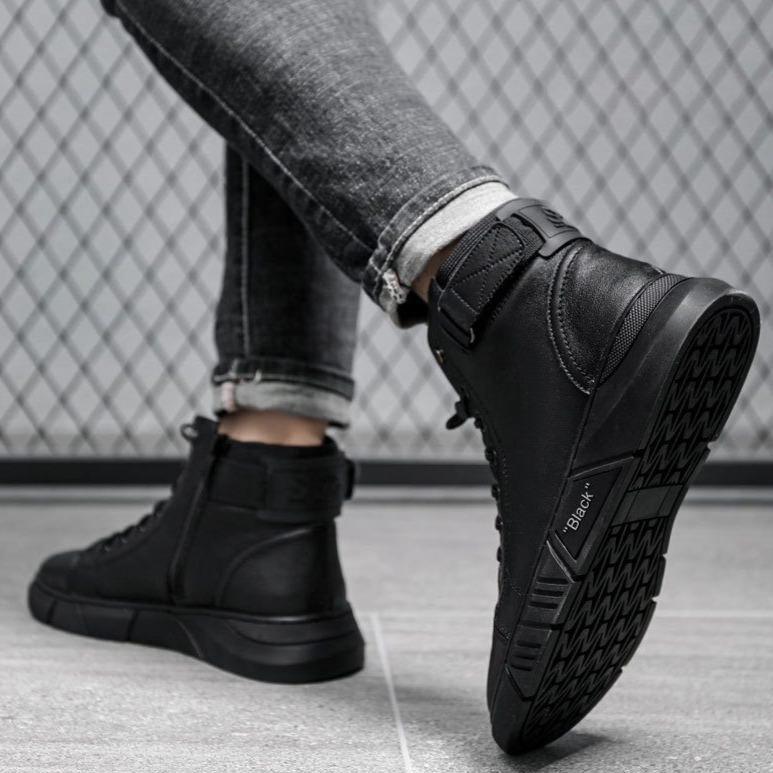 Comfortabele Leren Enkelboots voor Heren – Ademend, Schokdempend & Stijlvol
