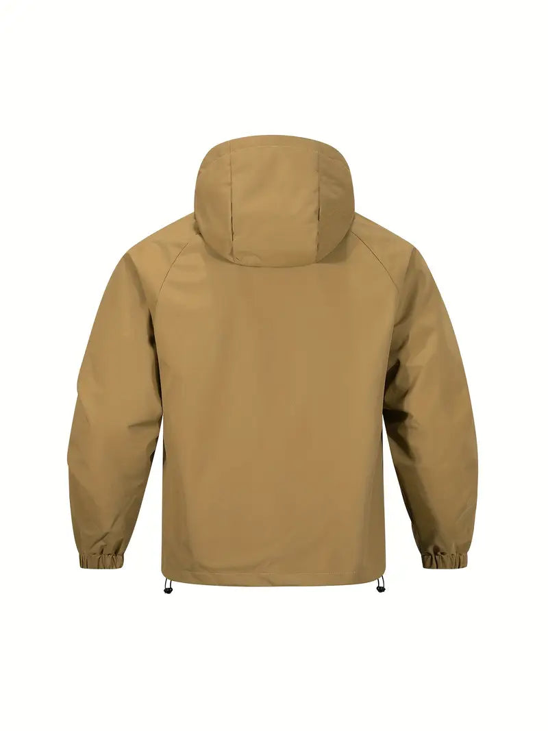 Casual Heren Windjack met Capuchon – Ademend Half-Zip Waterdichte Jas