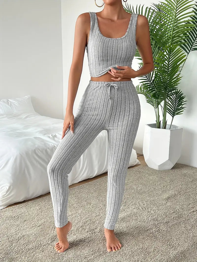 Lounge Edit 3-Delige Ribbed Set voor Dames – Comfortabel & Stijlvol Loungepak