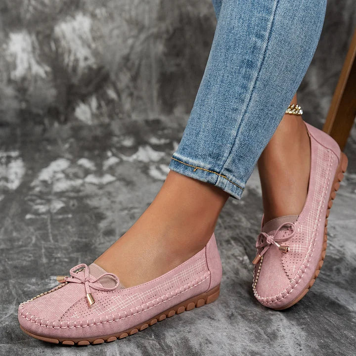 Elegante Dames Slip-On Schoenen – Comfort & Stijl met Strikdetail