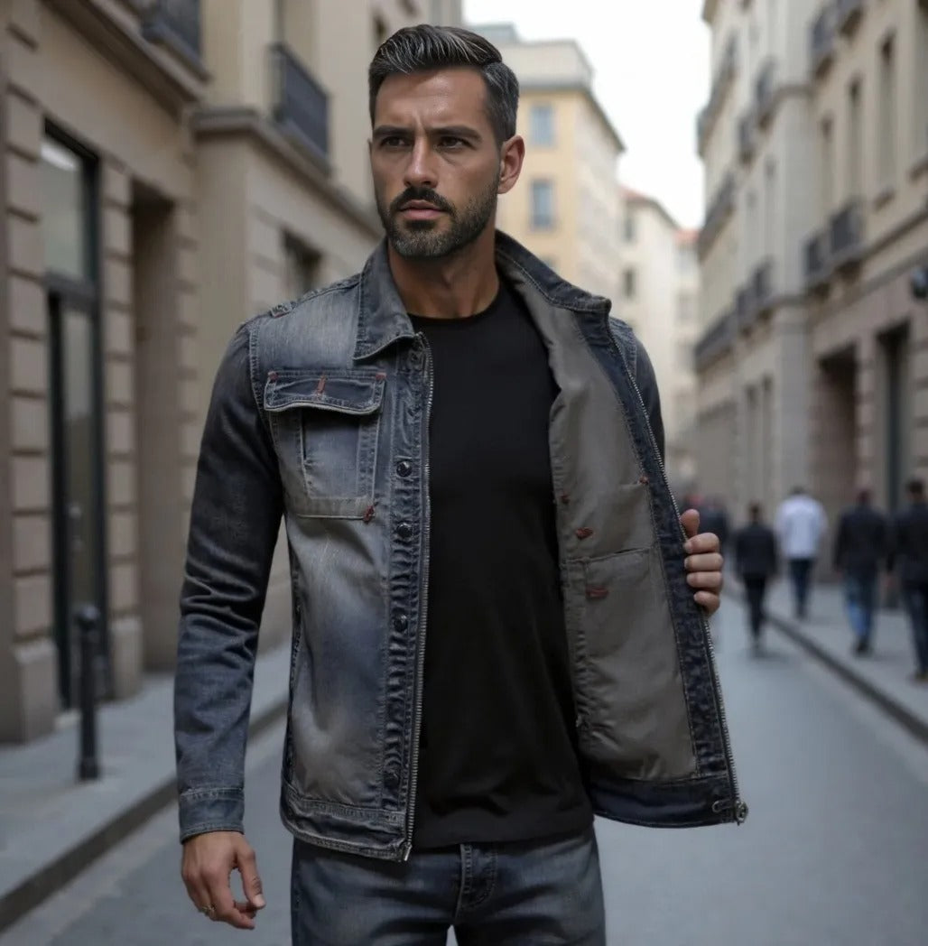Premium Denim Jas 75% Katoen – Tijdloze Stijl, Duurzaam Comfort & Authentieke Look
