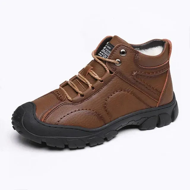 Heren Orthopedische Bruine Leren Enkelboots – Comfortabele en Stijlvolle Casual Schoenen