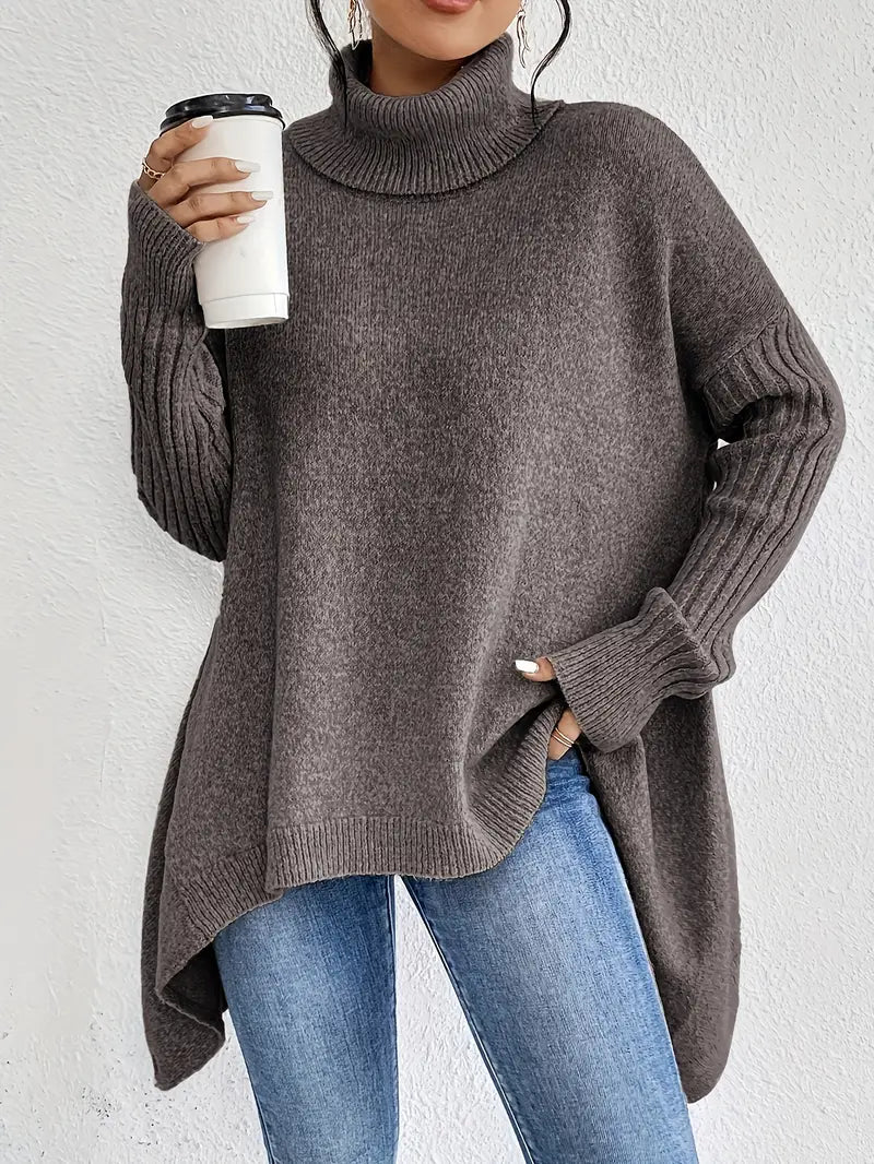 Lange Rollkragen Trui voor Dames – Oversized, Warm & Tijdloos