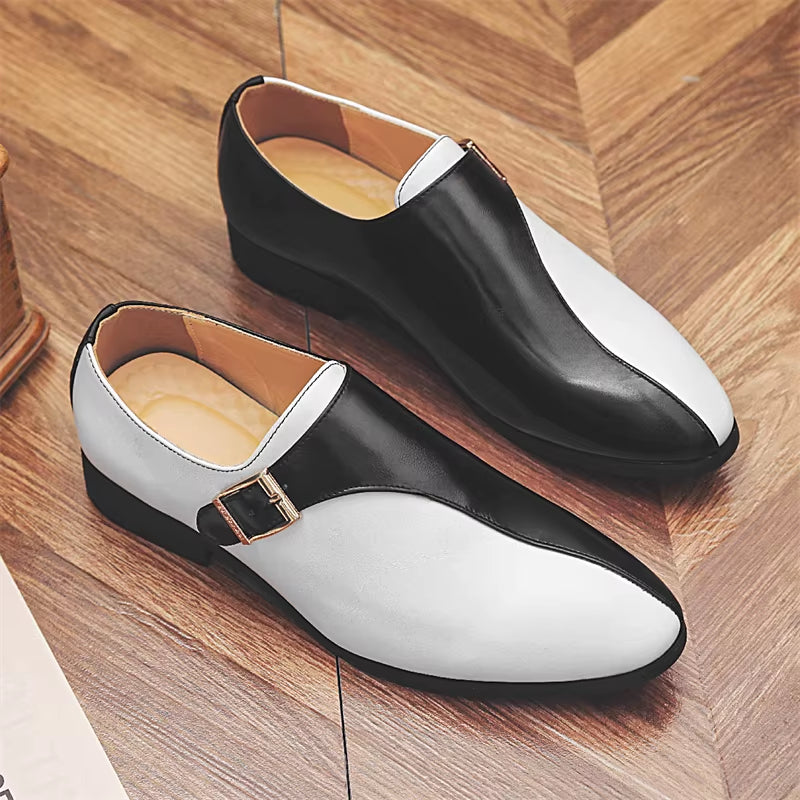 Dames Monk-Strap Loafers – Tweekleurig Echt Leder met Comfortabele Voering
