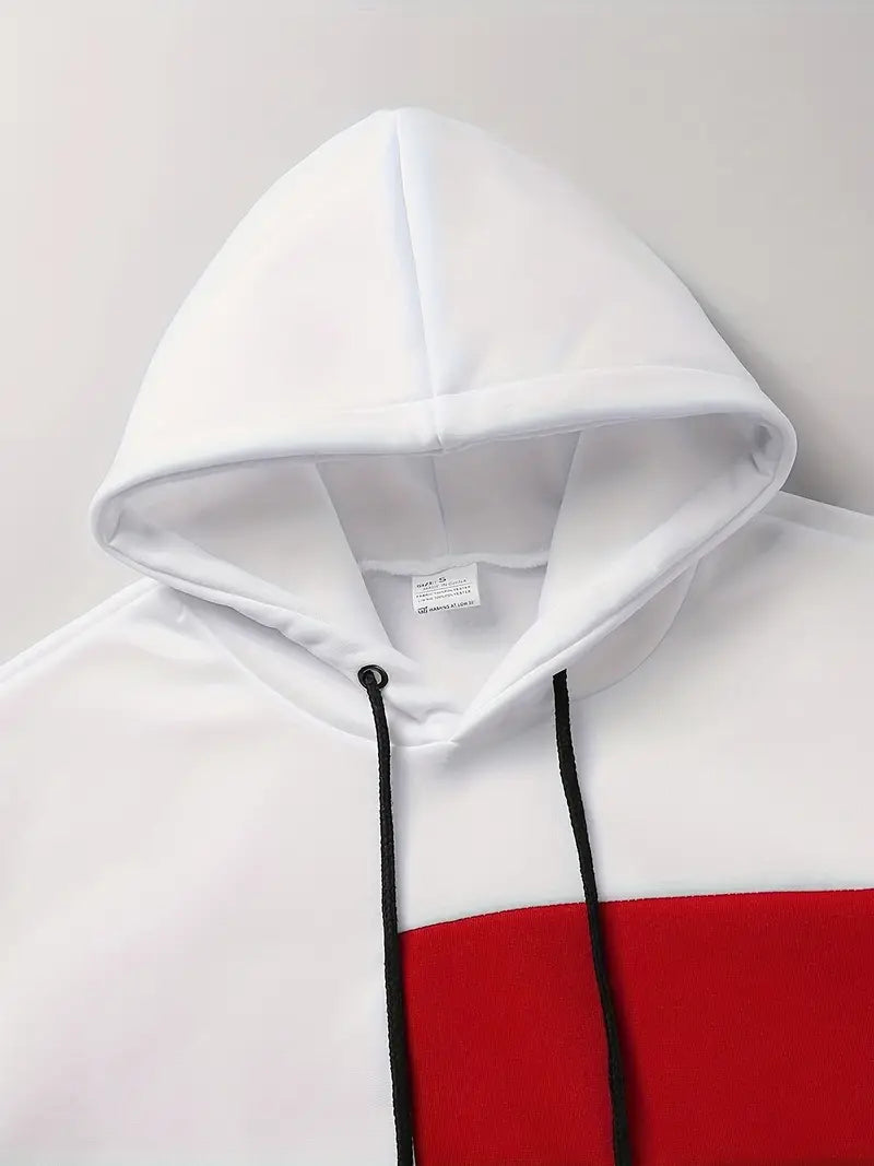 Stijlvolle Patchwork Hoodie voor Heren – Comfortabel, Warm & Duurzaam