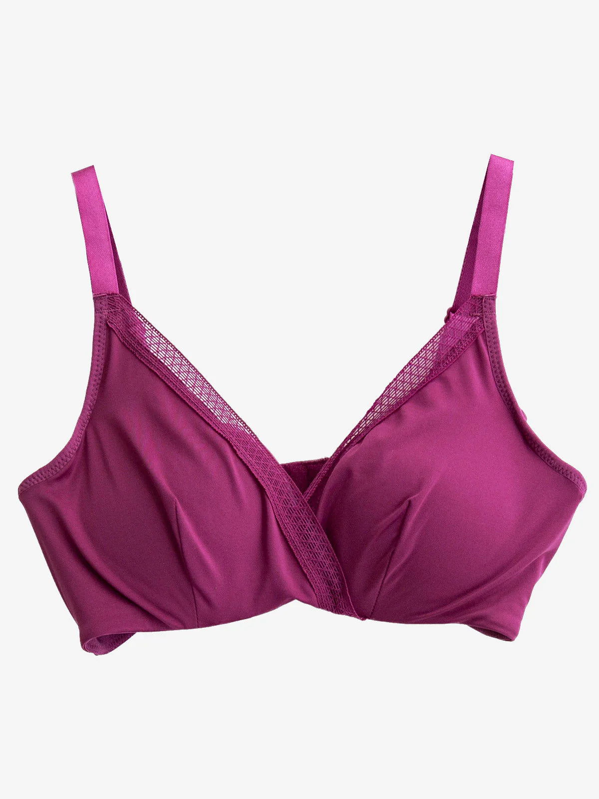 Silk Knitted Lace Trim Comfortable Bra