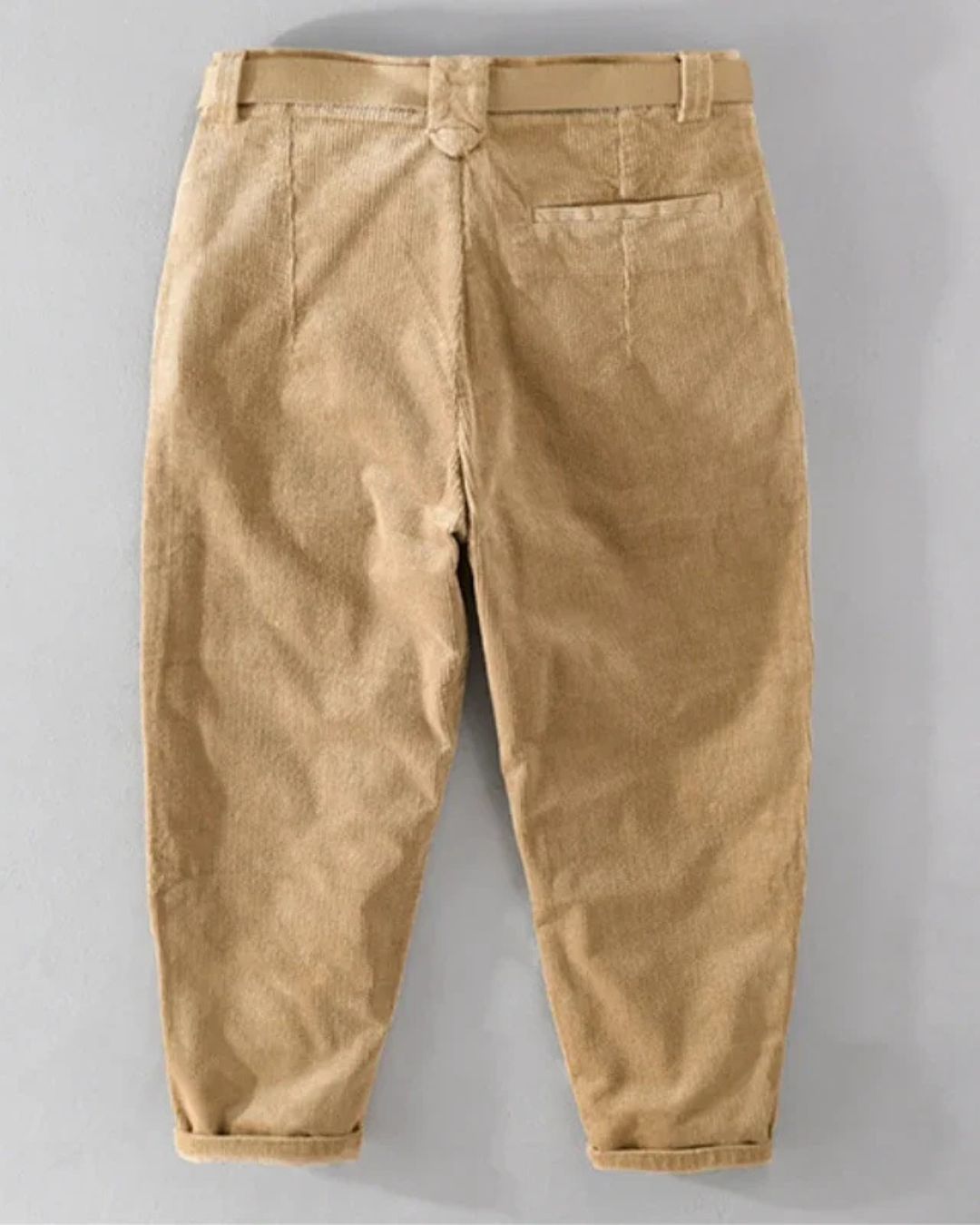 Winter Corduroy Rechte Pijpen Broek met Verstelbare Riem en Fleece Voering