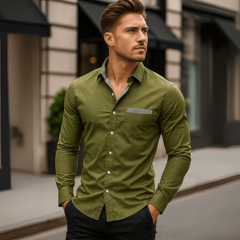 Slim-Fit Overhemd voor Heren – Ademend, Strijkvrij & Veelzijdig Zakelijk-Casual
