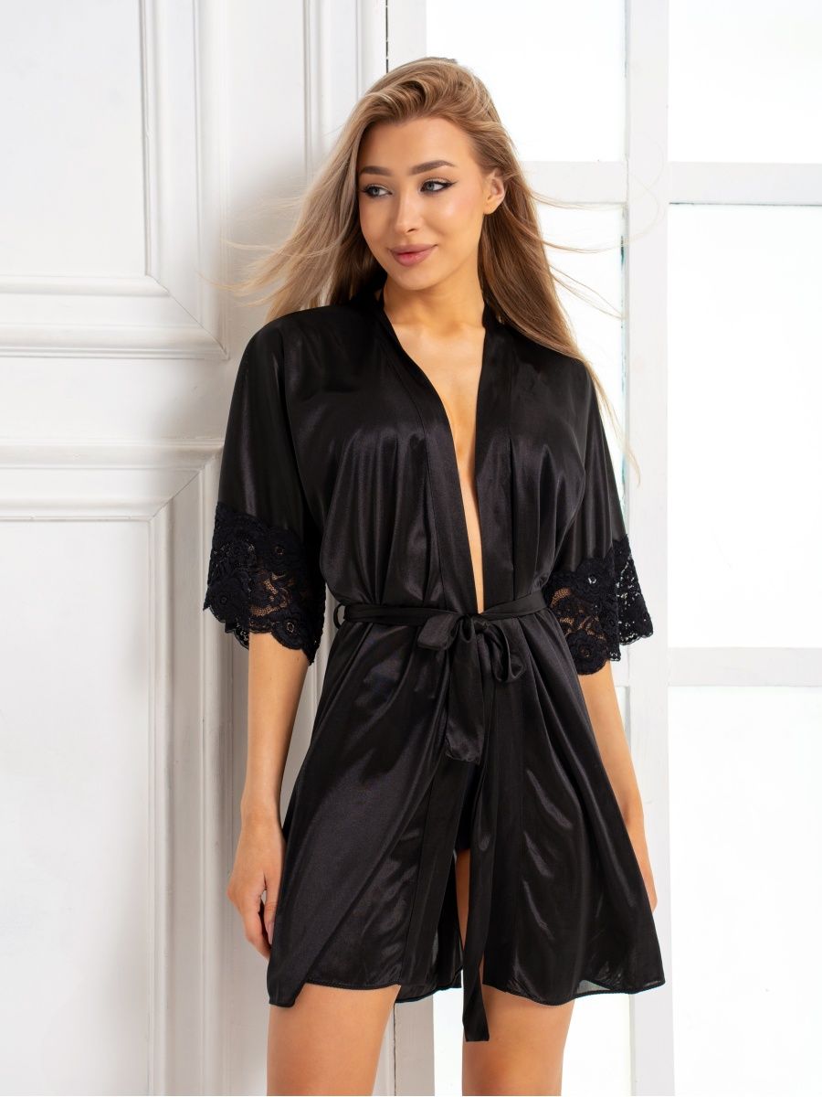 Elegant Satin Lace Robe