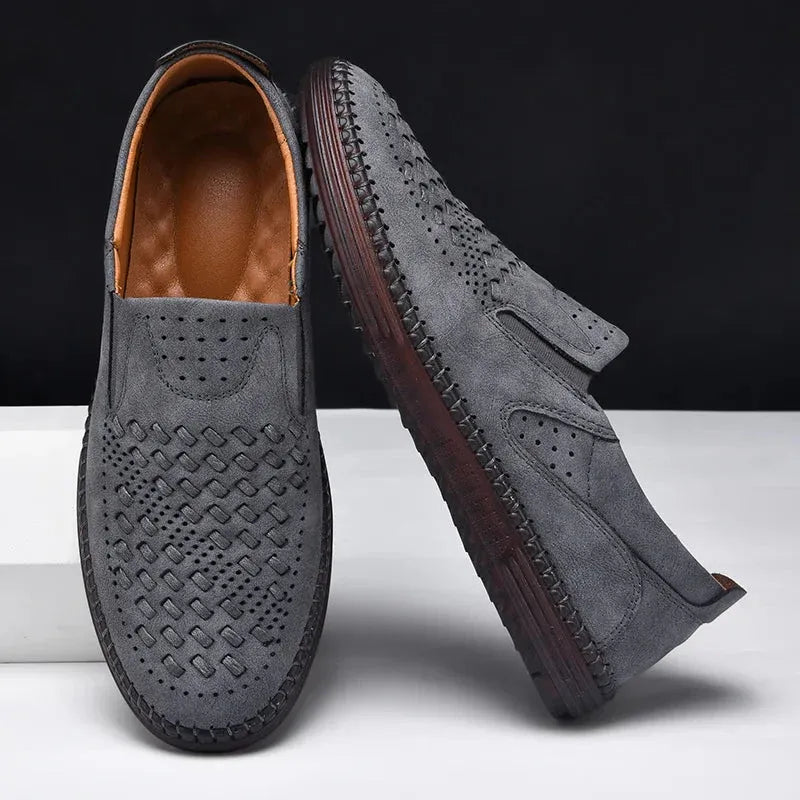 Heren Loafers van Echt Leer – Handgemaakte Instappers, Comfortabel & Ademend voor Zomer