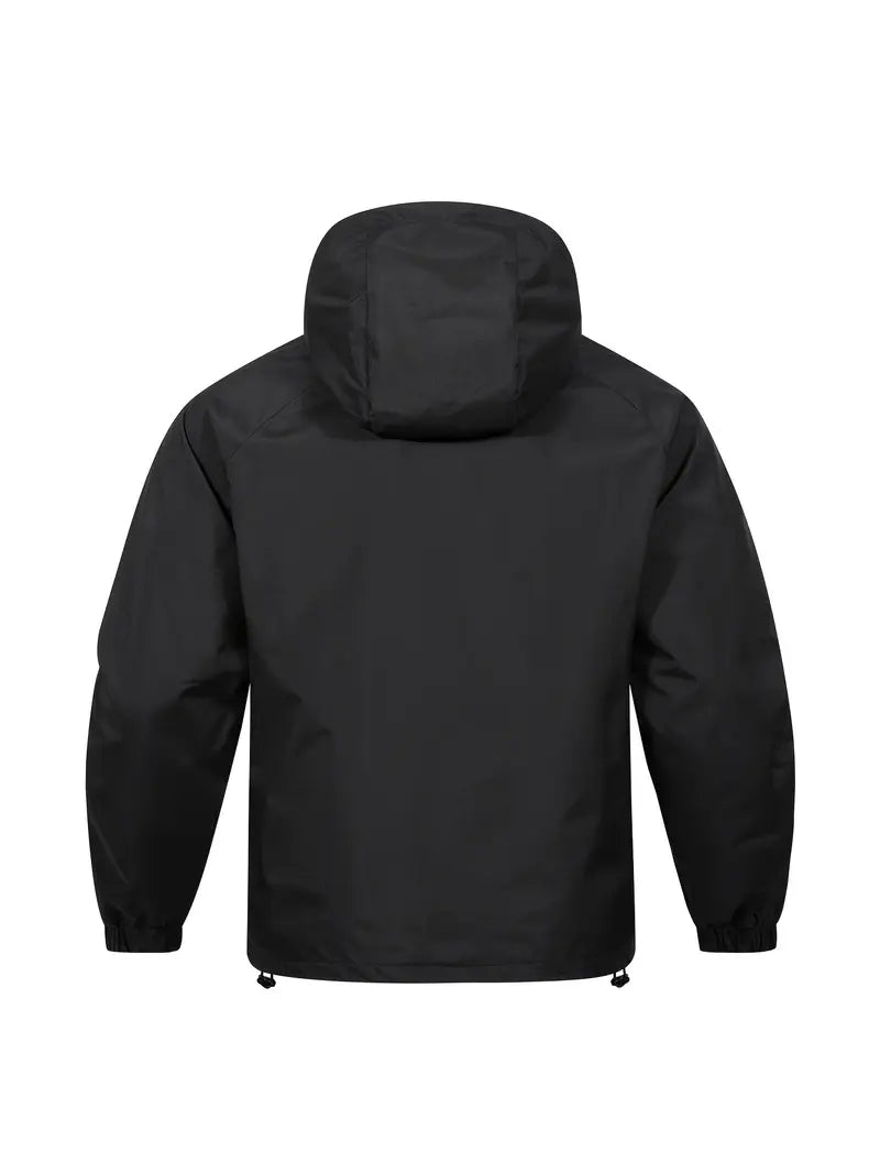 Casual Heren Windjack met Capuchon – Ademend Half-Zip Waterdichte Jas