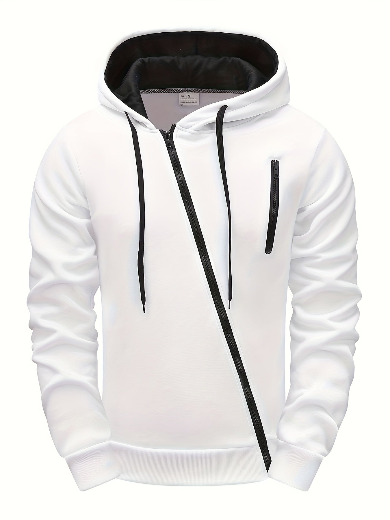 Trendy Heren Asymmetrische Rits Hoodie – Comfortabele Casual Pullover Jas