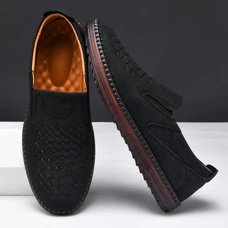 Heren Loafers van Echt Leer – Handgemaakte Instappers, Comfortabel & Ademend voor Zomer