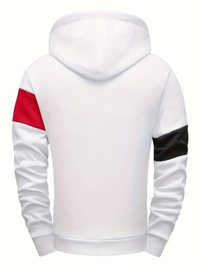 Stijlvolle Patchwork Hoodie voor Heren – Comfortabel, Warm & Duurzaam