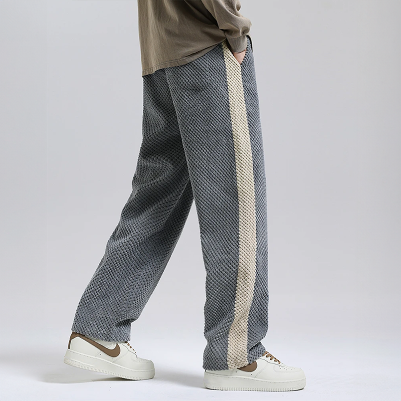 Waffle Rib Corduroy Joggingbroek – Zachte Heren Loungebroek met Trendy Ribtextuur