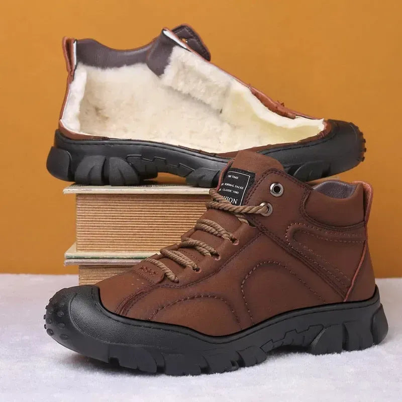Heren Orthopedische Bruine Leren Enkelboots – Comfortabele en Stijlvolle Casual Schoenen