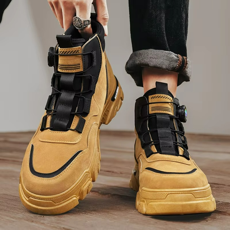 Heren Laarzen – Casual en Leren Enkelboots voor Winter, Werk & Outdoor