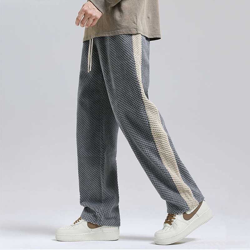 Waffle Rib Corduroy Joggingbroek – Zachte Heren Loungebroek met Trendy Ribtextuur