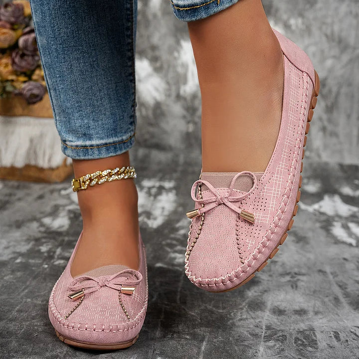 Elegante Dames Slip-On Schoenen – Comfort & Stijl met Strikdetail