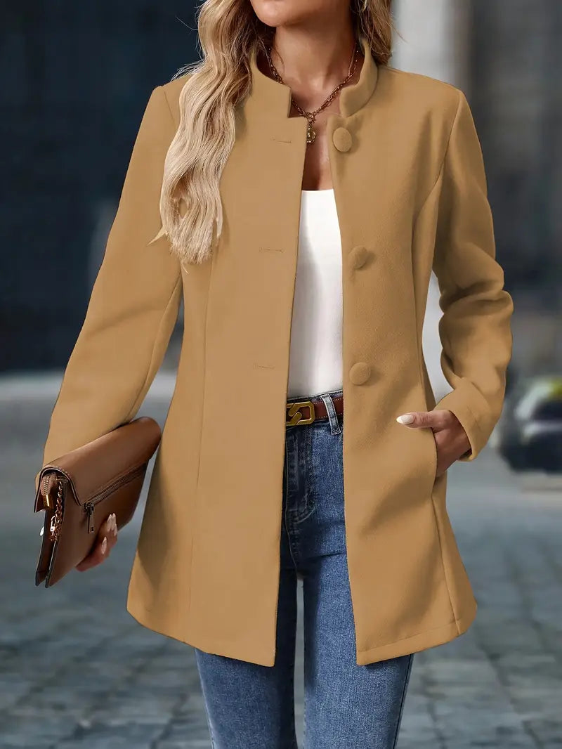 Modieuze Effen Blazer – Tijdloos & Elegant Damesjack voor Werk en Casual Stijl