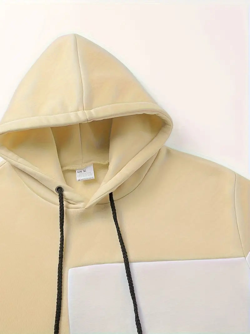 Stijlvolle Patchwork Hoodie voor Heren – Comfortabel, Warm & Duurzaam