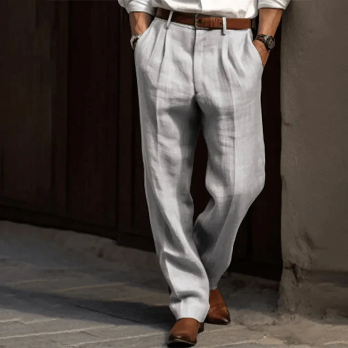 Heren Retro Pantalon – Ademend Lichte Broek voor Casual of Formele Outfits