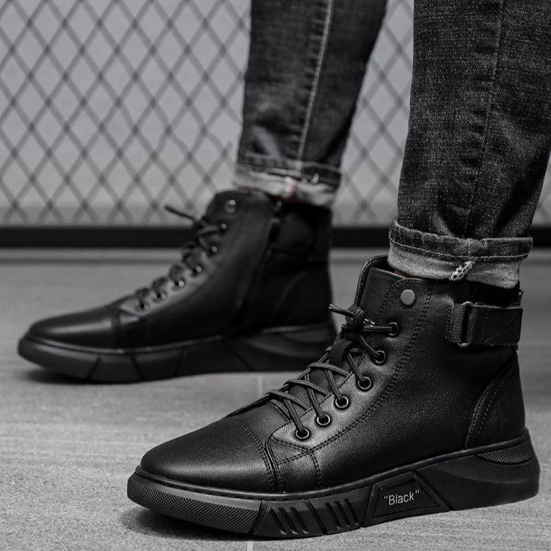 Comfortabele Leren Enkelboots voor Heren – Ademend, Schokdempend & Stijlvol