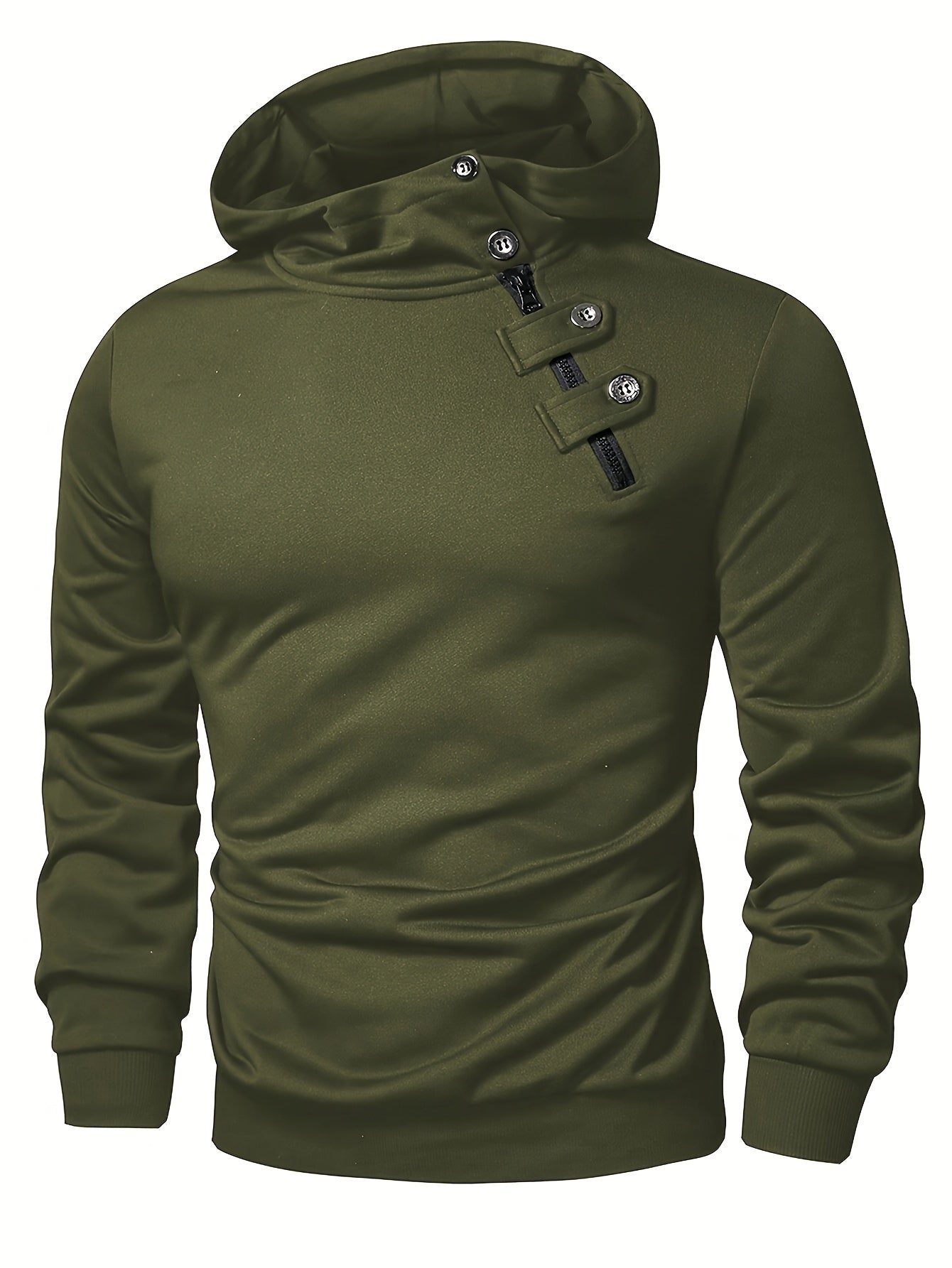 Casual Hoodie met Lange Mouwen en Knopen – Comfortabele Trui voor Dagelijks Gebruik