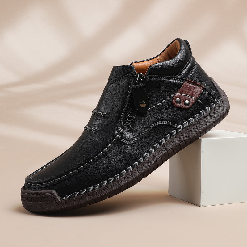 Heren Handgemaakte Premium Leren Slip-On Driving Boots – Stijl & Comfort