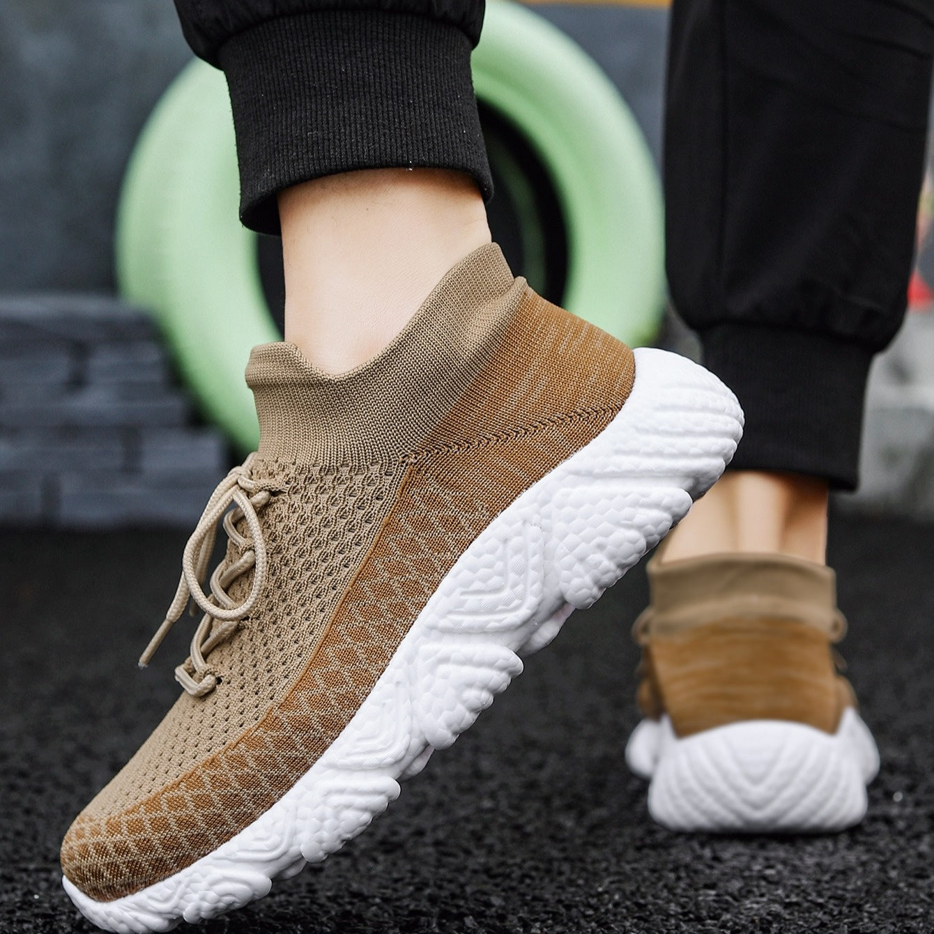Heren Ademend Hardloopschoenen – Lichtgewicht Sportschoenen met Gevoerde Zool voor Wandelen en Training
