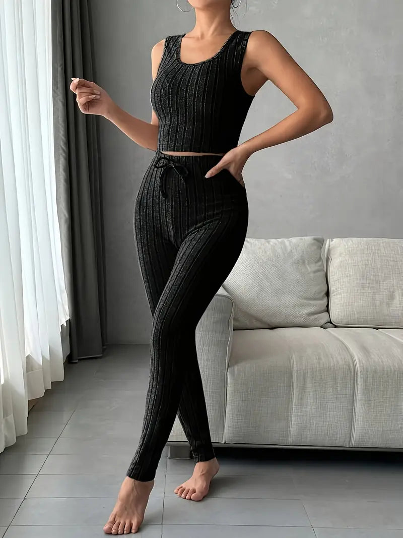 Lounge Edit 3-Delige Ribbed Set voor Dames – Comfortabel & Stijlvol Loungepak