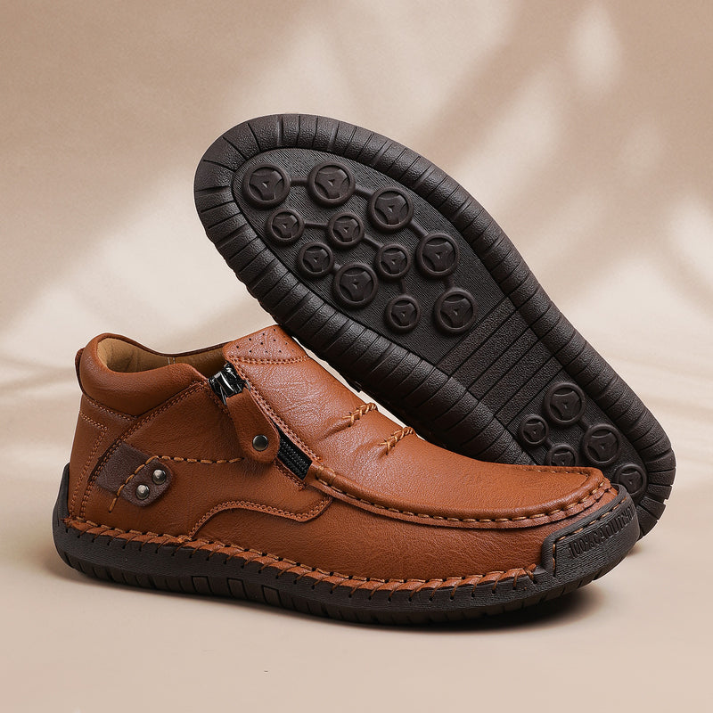 Heren Handgemaakte Premium Leren Slip-On Driving Boots – Stijl & Comfort