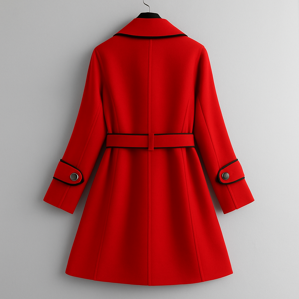 Gestrikte Wrap Jas – Elegante Wolmix Jas met Tailleceintuur