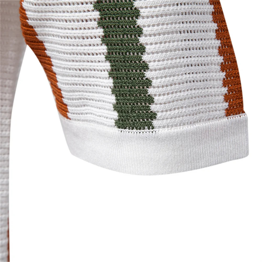 Polo Shirt – Stijlvol Heren Shirt met Retro Strepen & Comfortabele Pasvorm