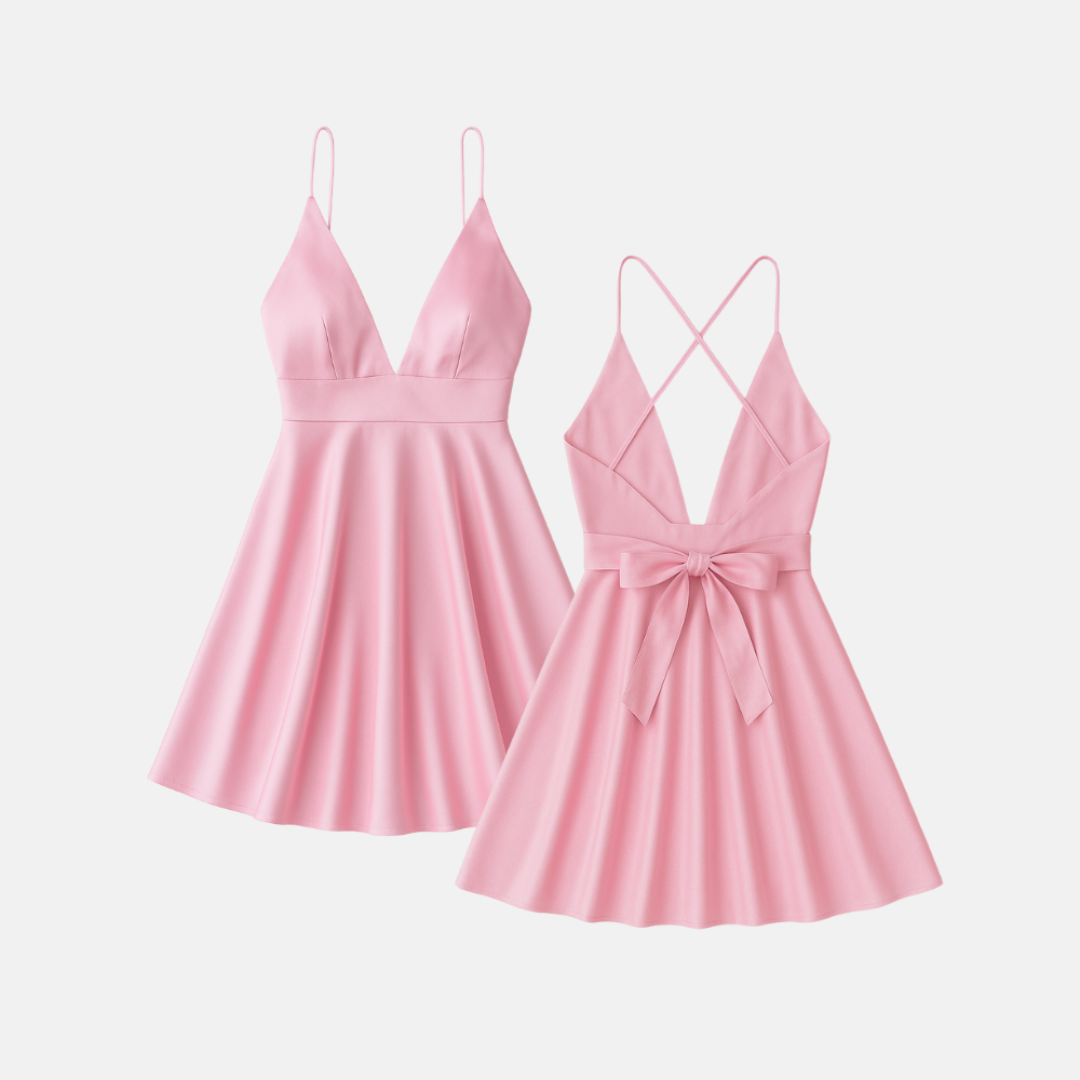 Zomerse Swingjurk met Strik – Mouwloze Losvallende Jurk voor Dames