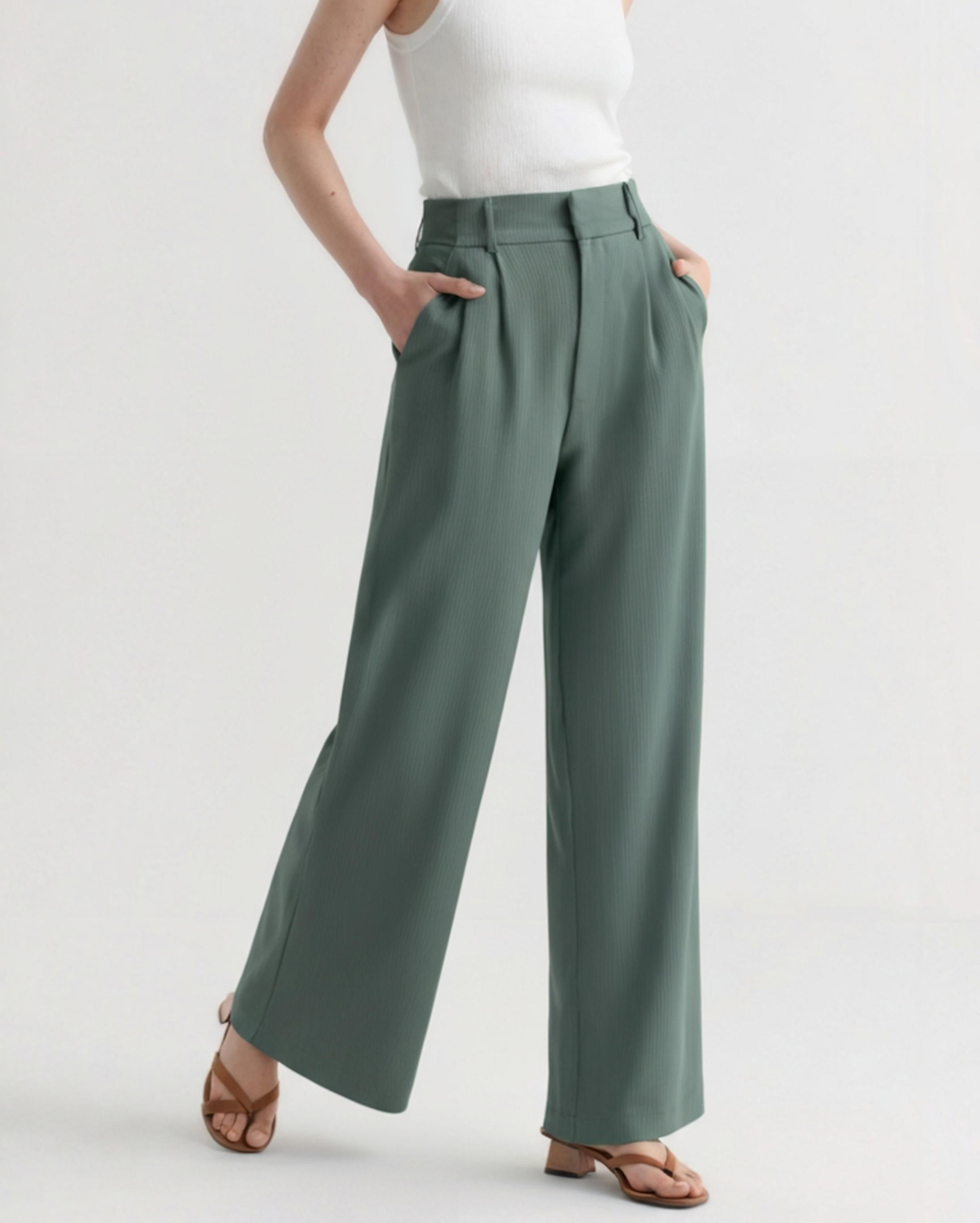 Dames Wide-Leg Broek – Elegante Hoge Taille, Getailleerde Pasvorm & Kantoorproof