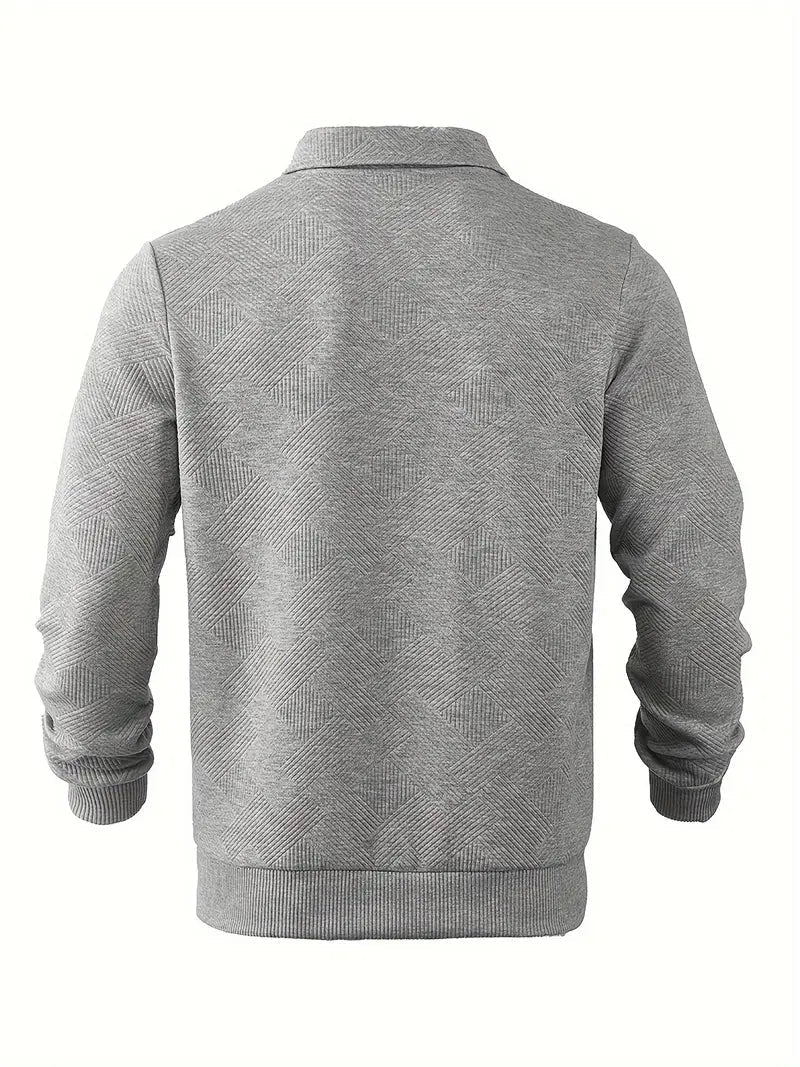 Vintage Zip-Up Hoodie met Geometrisch Design – Tijdloze Stijl & Comfort