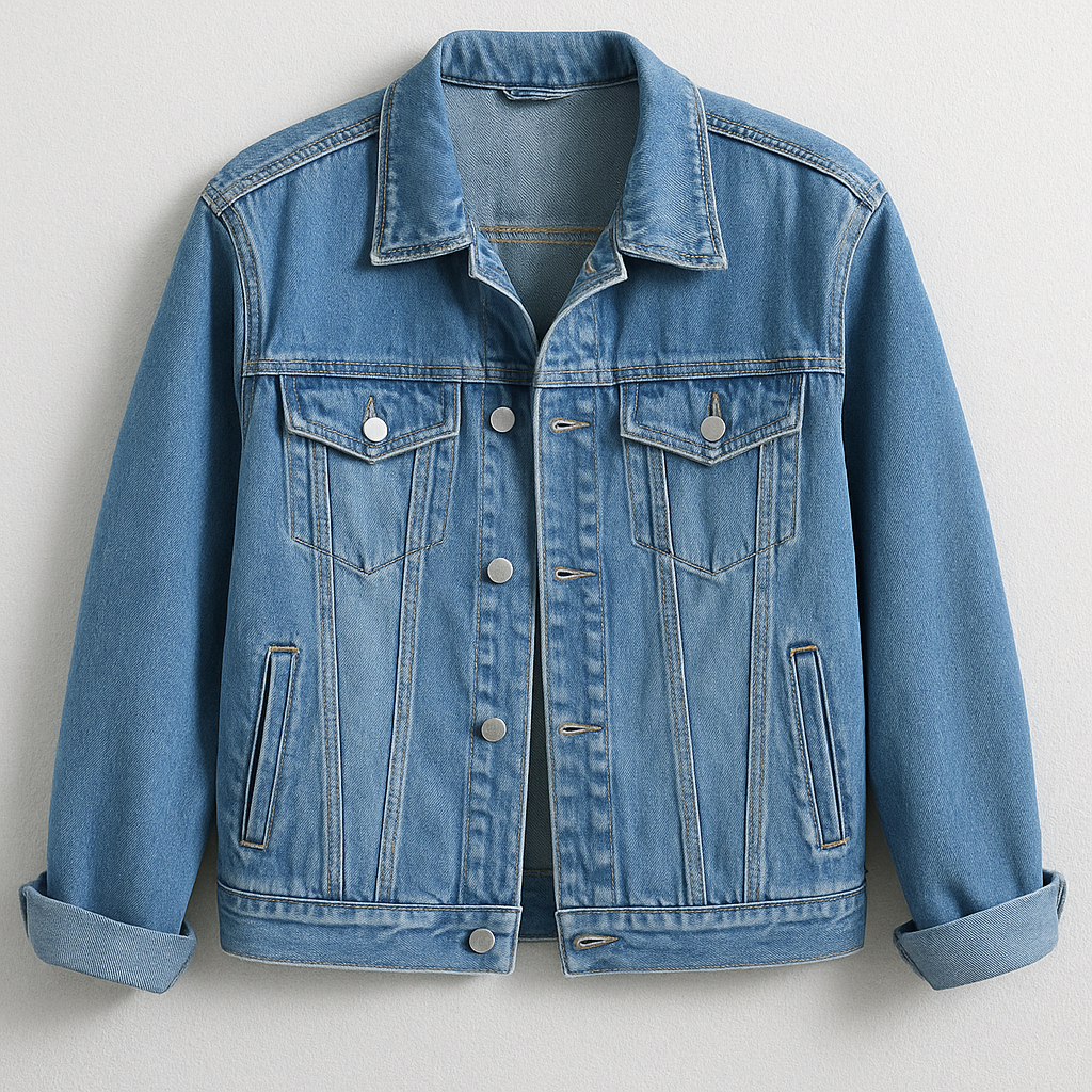 Spijkerjas – Casual Denim Jas met Knopen en Zakken