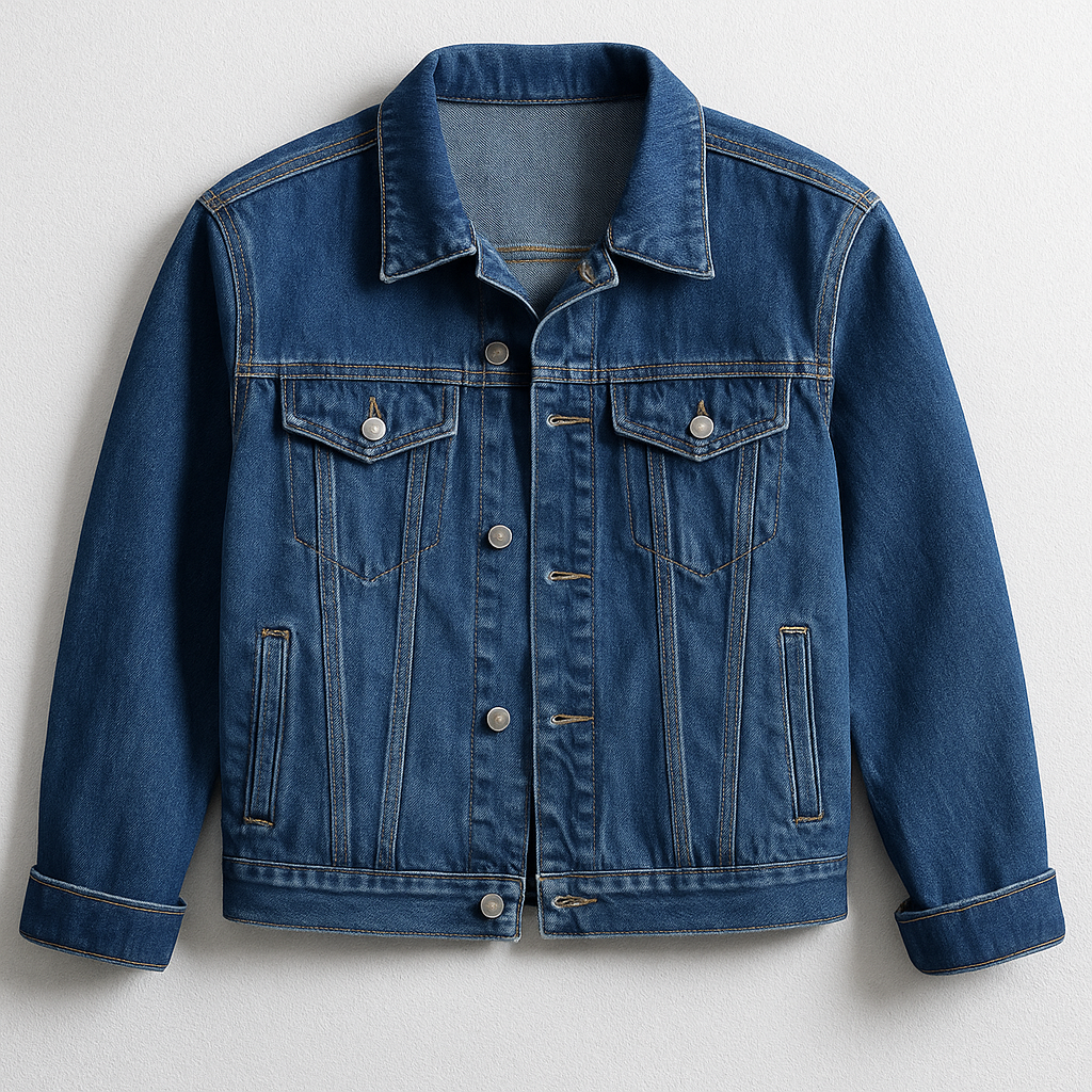 Spijkerjas – Casual Denim Jas met Knopen en Zakken