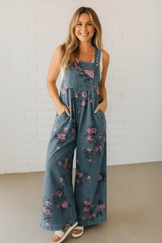 Stretch Denim Tuinbroek voor Dames – Comfortabele Casual Pasvorm met Verstelbare Bandjes