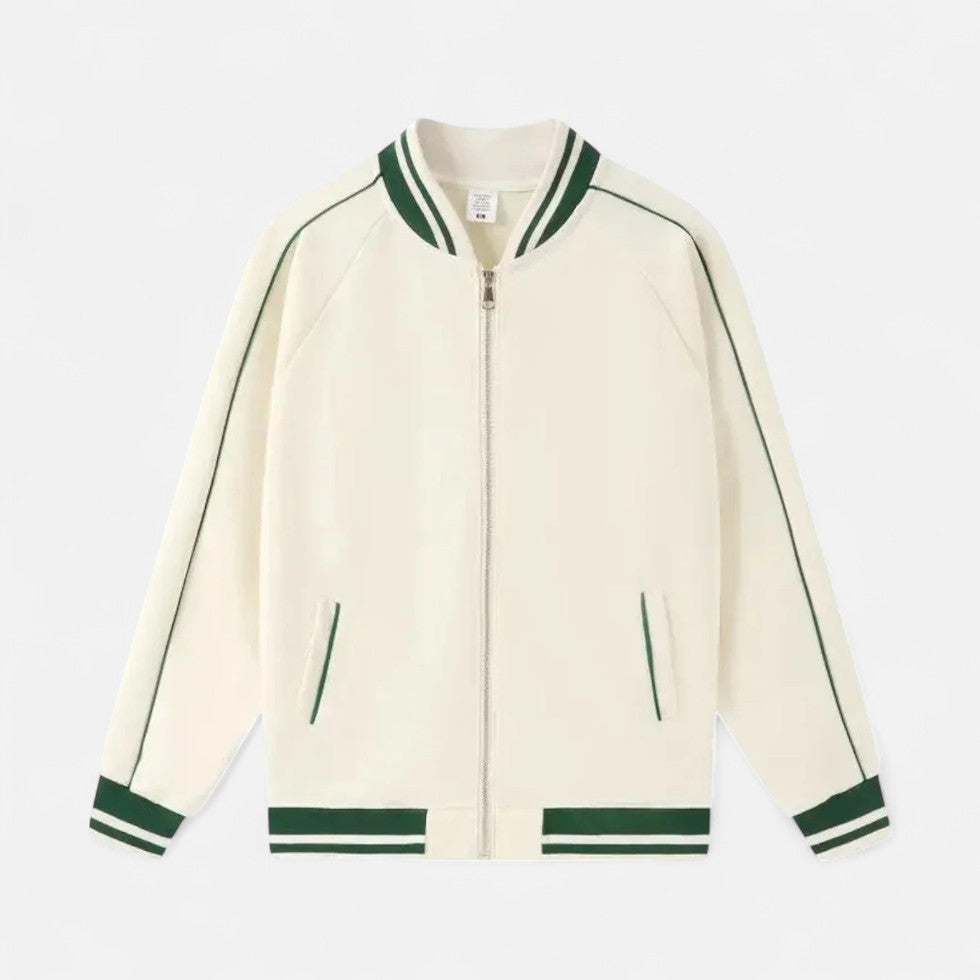 Heren Varsity Bomberjack – Stijlvolle Old Money Geïnspireerde Jas met Rits voor Casual en Smart Outfits