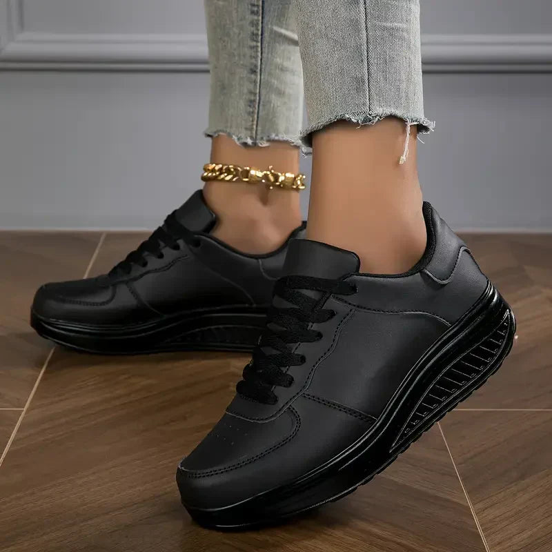 Dames Platform Sneakers – Casual Veterschoenen met Comfortabele Zool voor Dagelijks Gebruik en Sportieve Stijl