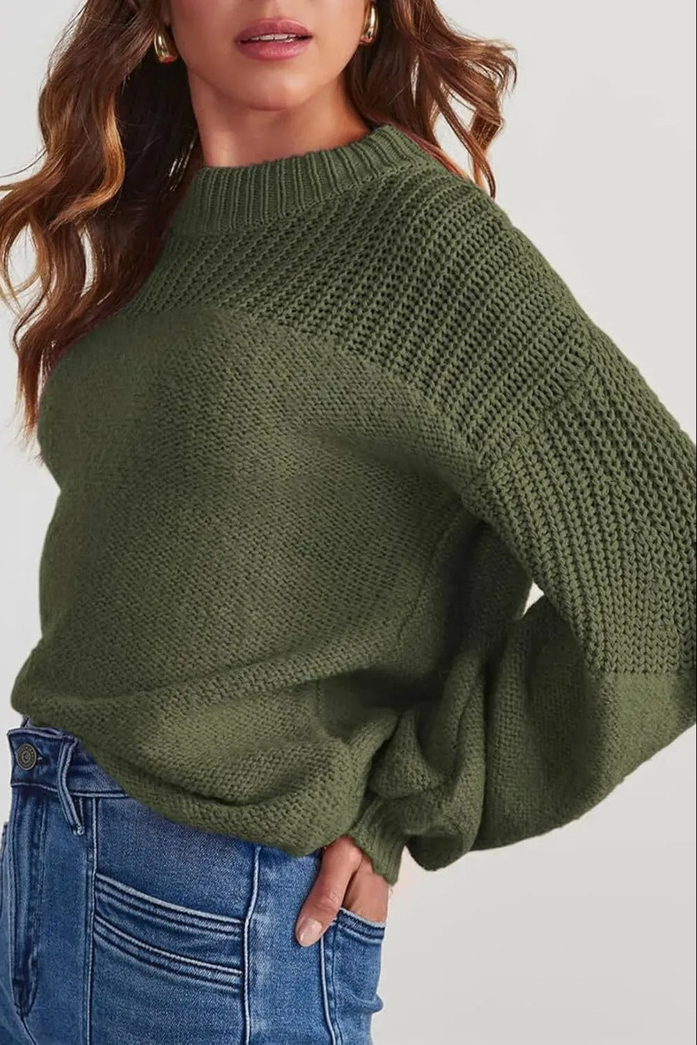 Dames Casual Gebreide Trui – Lange Mouwen Losse Pasvorm Ronde Hals Pullover voor Herfst en Winter Comfort