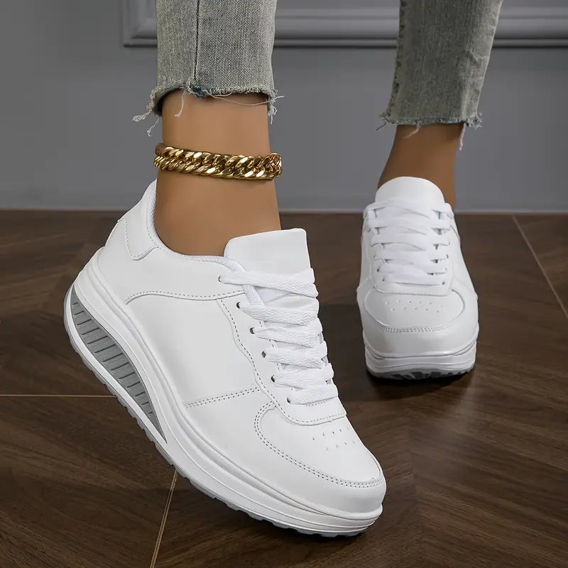 Dames Platform Sneakers – Casual Veterschoenen met Comfortabele Zool voor Dagelijks Gebruik en Sportieve Stijl
