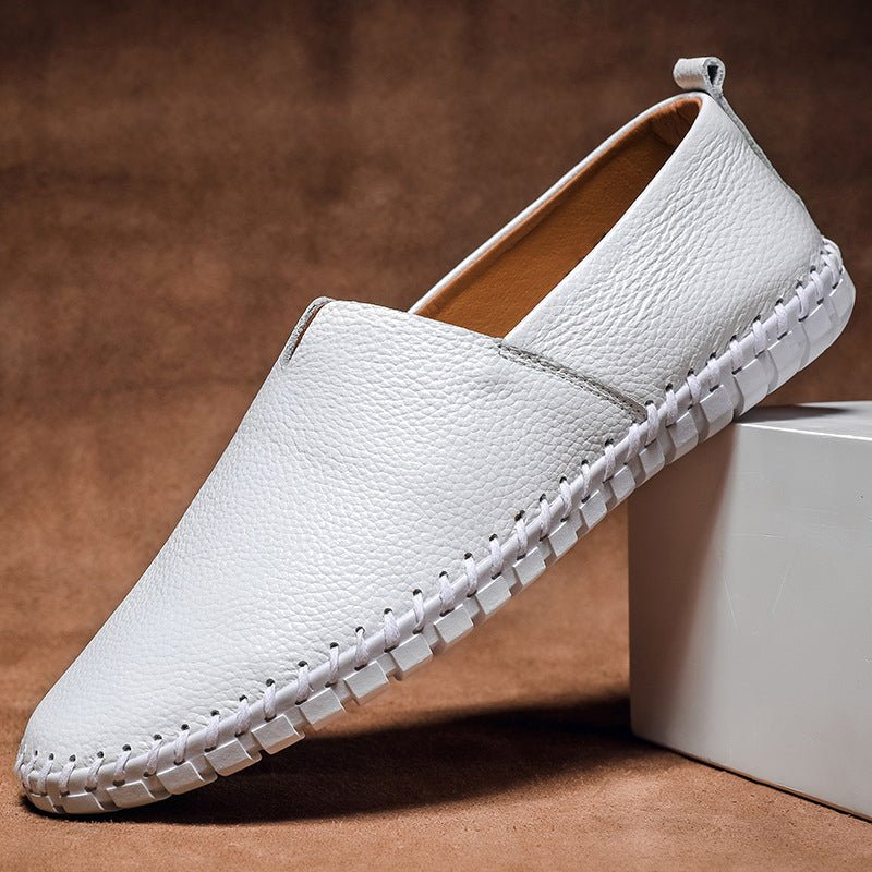 Minimalistische Leren Loafers – Stijlvolle Echte Leren Herenschoenen met Rubberen Zool