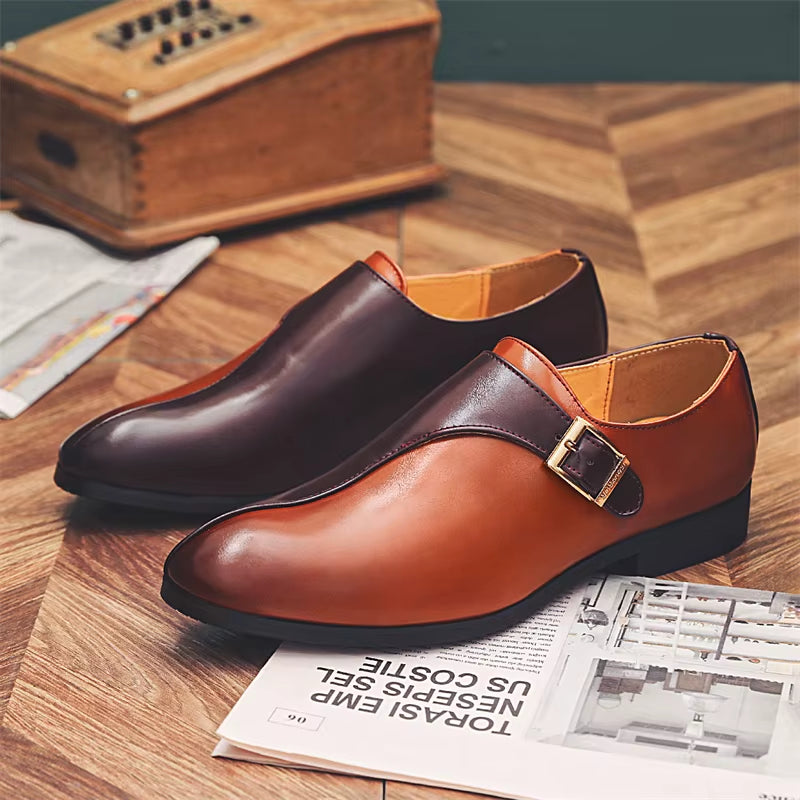 Dames Monk-Strap Loafers – Tweekleurig Echt Leder met Comfortabele Voering