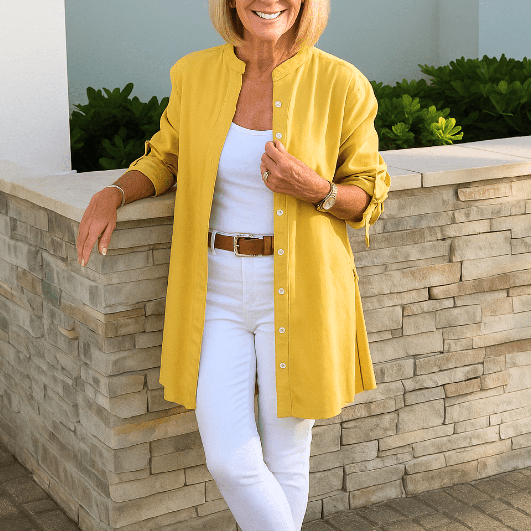 Effen Overhemd Blouse met Strik Mouwen – Elegante Vrouwen Blouse voor Kantoor en Uitgaan