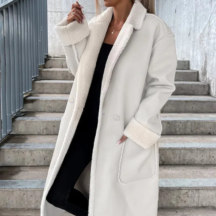 Lange Jas met Revers en Ceintuur – Elegant, Stijlvol & Tijdloos Design