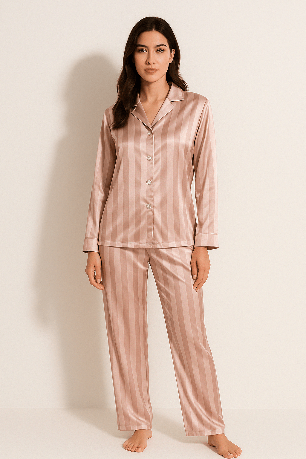 Gestreepte Pyjama Set – Comfortabele & Stijlvolle Nachtkleding voor Dames